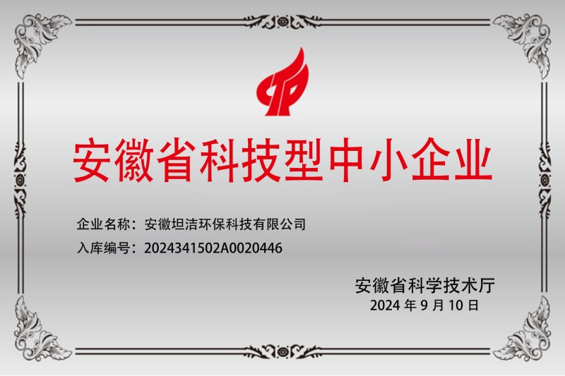 花地玛堂安徽科技型中小企业证书